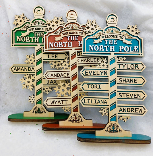 Personalized North Pole Sign