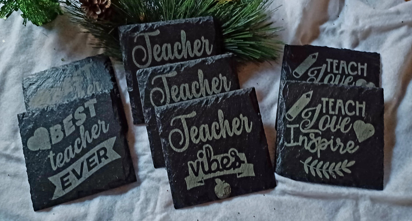 Teacher Appreciation Slate Coasters