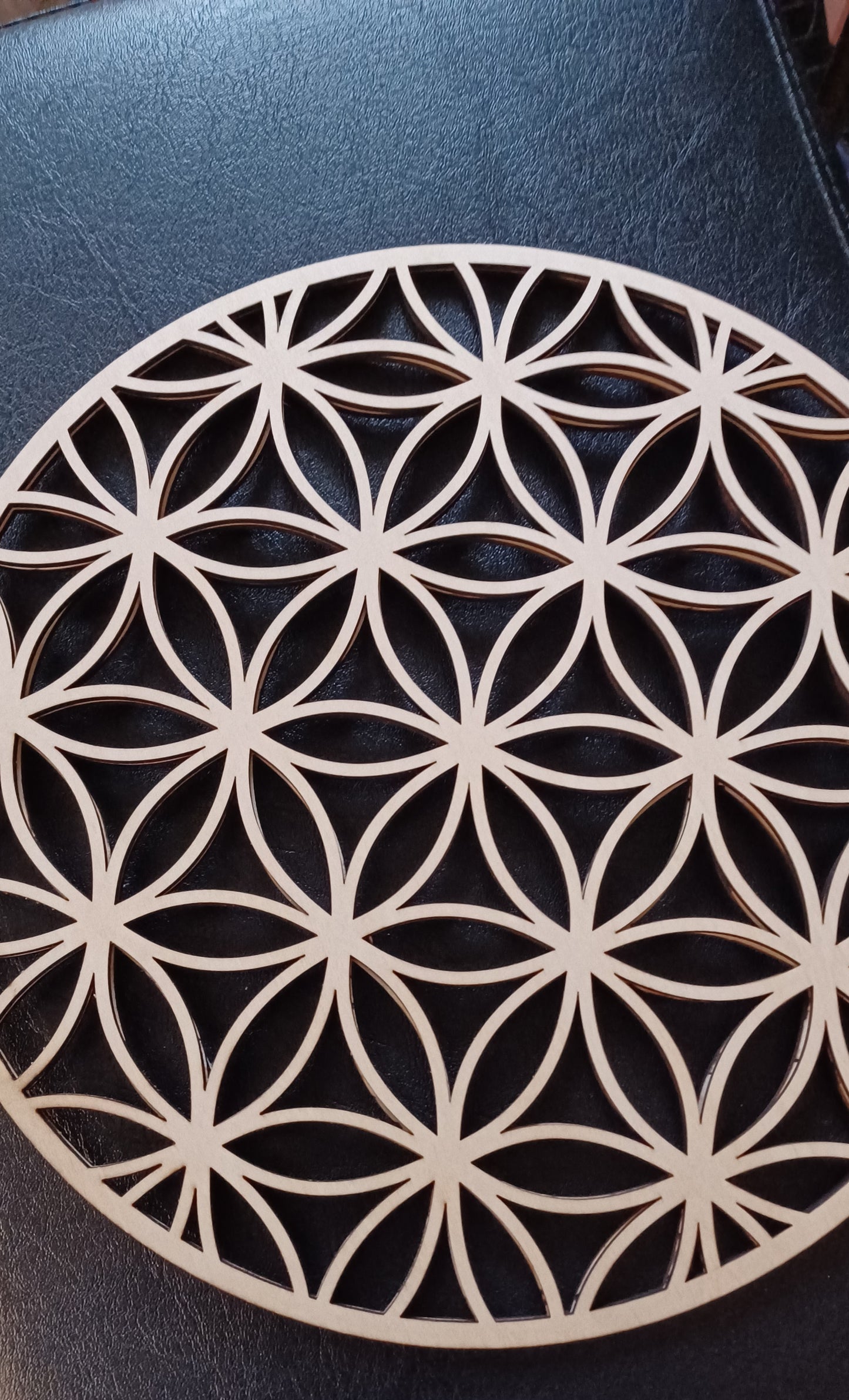 Flower of Life Wood Trivet