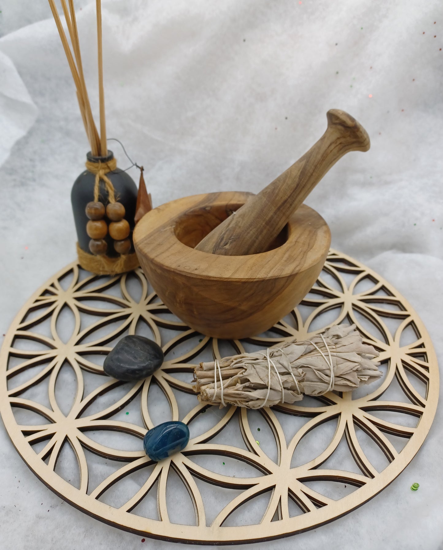 Flower of Life Wood Trivet