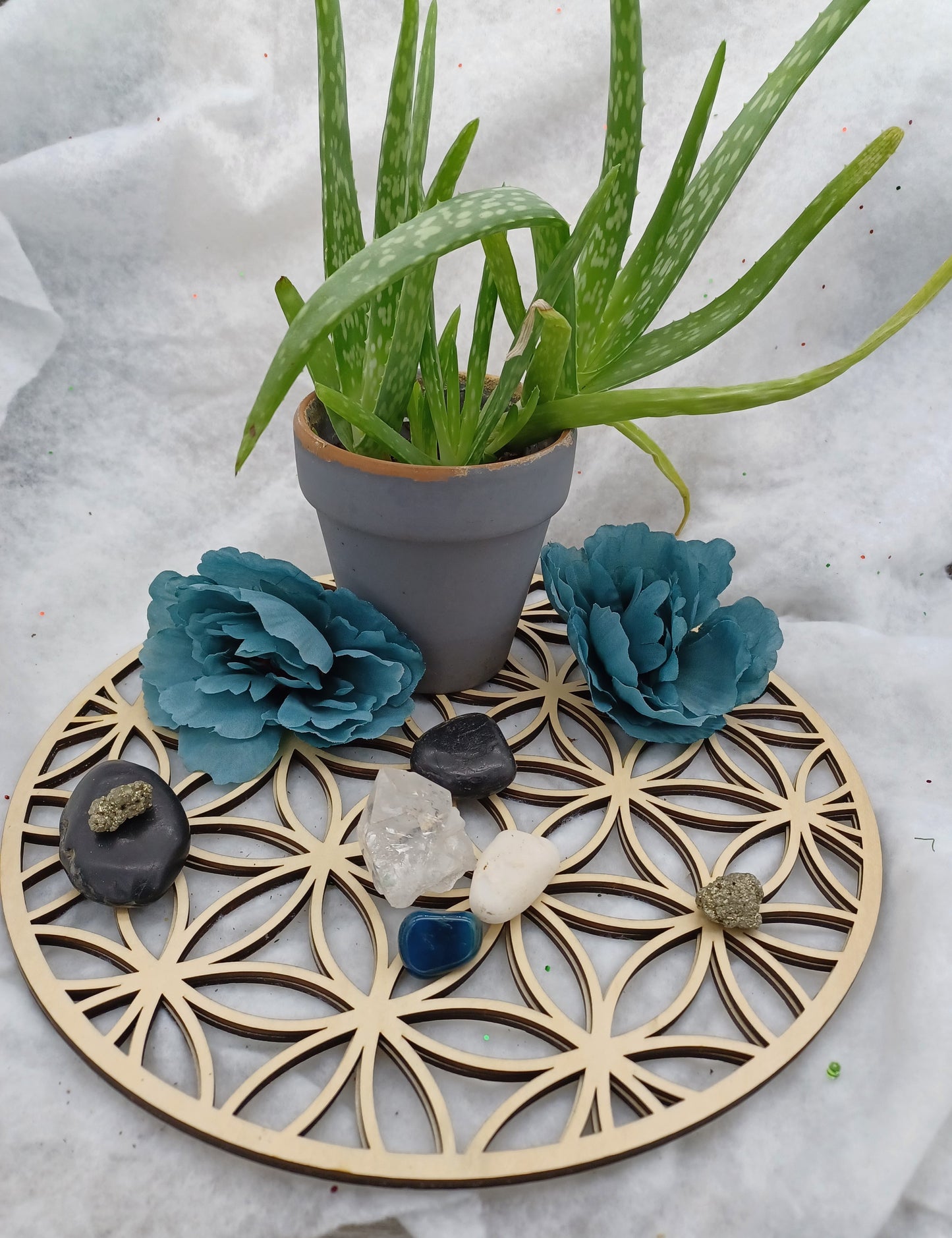 Flower of Life Wood Trivet